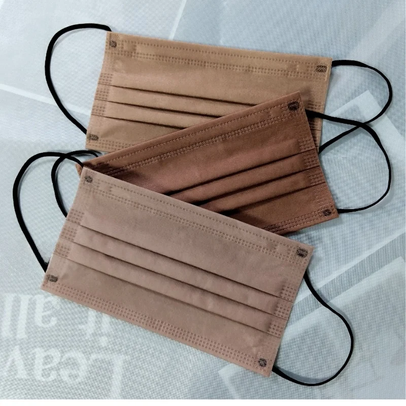 

Fall Winter Brown Color Women's Mask Deep Coffee Dopane Brown Oats Khaki Color Anti Dust Proof Car Exhaust Flower Pollen