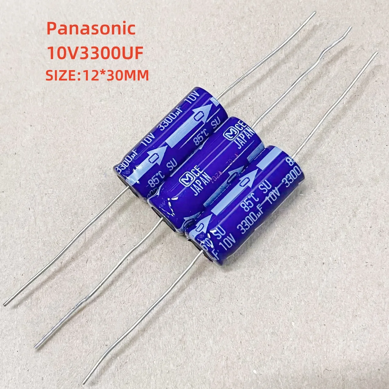 

5pcs 10V3300UF Panasonic Axial Electrolytic Capacitor SU Series 3300UF/10V Axial Audio Capacitor Size: 12x30MM