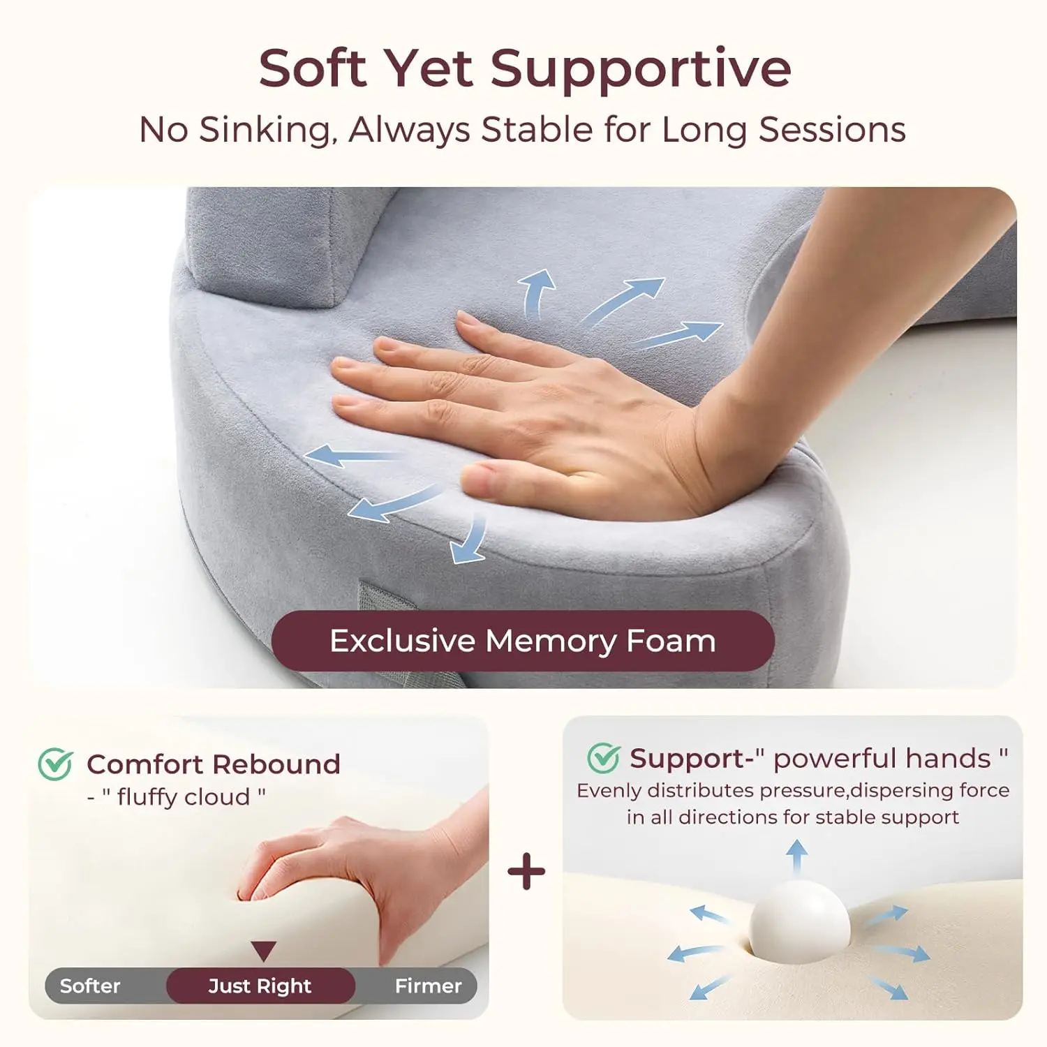 Ergonomic Memory Foam หมอนพยาบาลให้นมบุตรทารกแรกเกิดหมอนพยาบาลเอวสําหรับถือเด็กฝาครอบที่ถอดออกได้