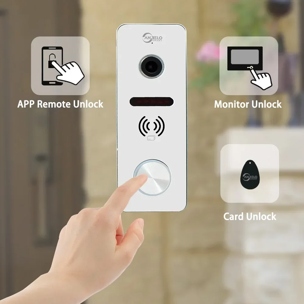 Tuya 7 Inch Video Smart Video Intercom 1080p Intercom Doorbell 160° Porteiro Electronic Doorman WiFi Camera IC card unlock