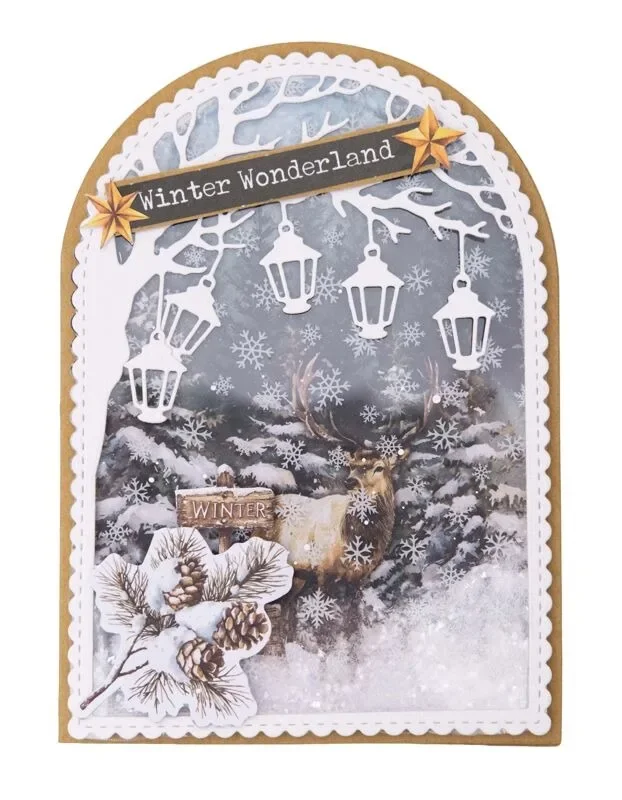 Trees Snow Girl Window Shape Car Cutting Die Scrapbook Diary Decoration Stencil Embossing Template DIY Greeting Card Handmade view 3