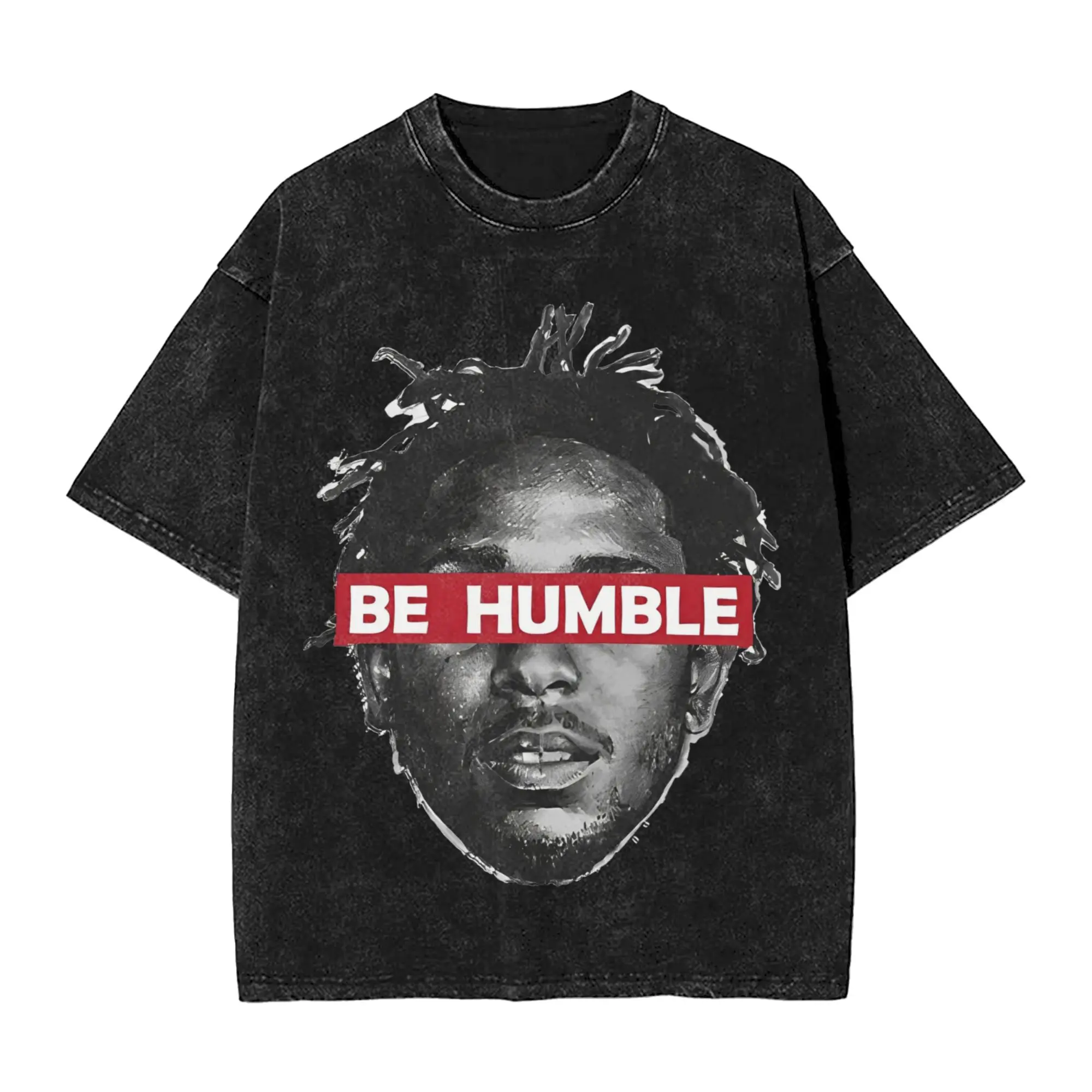 Be Humble Kendrick Lamar Damn Washed T Shirt Streetwear Hip Hop Casual T-Shirts Tee Shirt for Men Women 100% Cotton Harajuku
