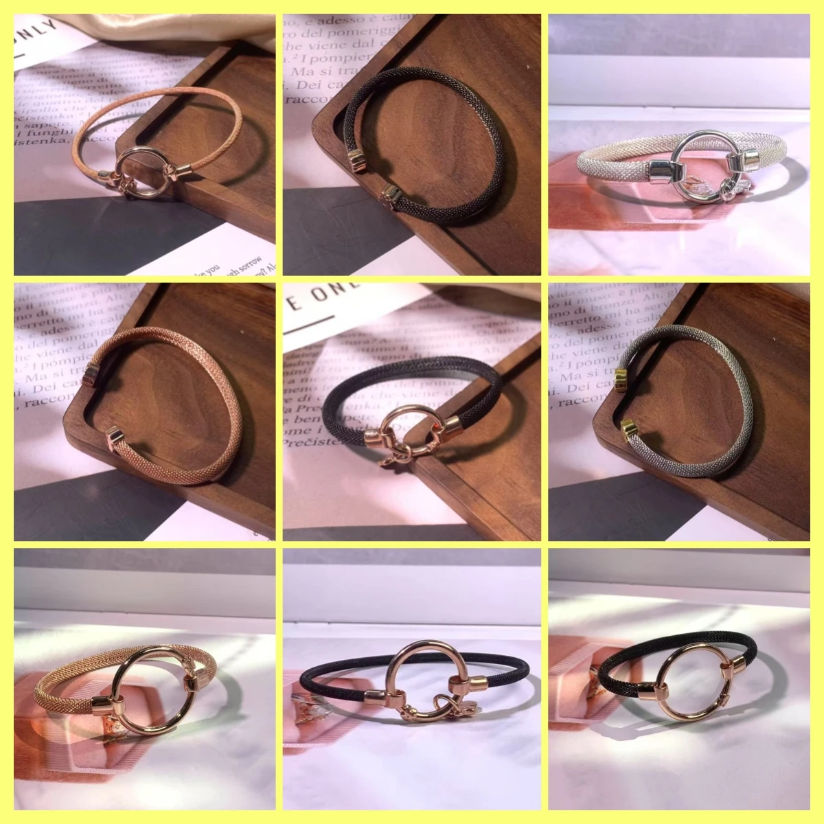 

2.S925 silver bracelets with various styles hollow circles multiple colors simple design, trendy holiday gifts, friends couples