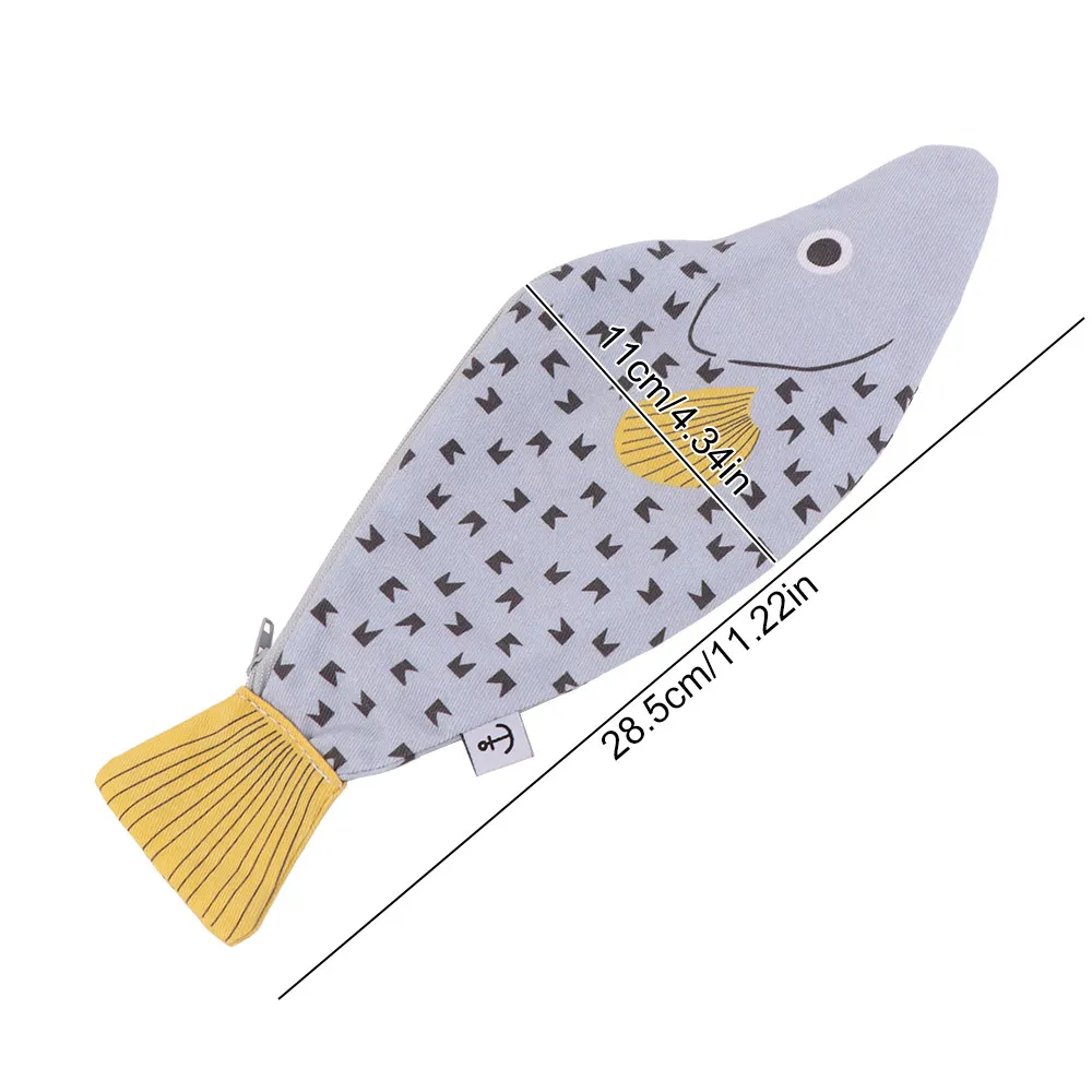 Creative Fish Pencil Bag Funny Simulated Pencil Case Large Capacity Grouper Shape School Supplies Pouch Makeup Organizer