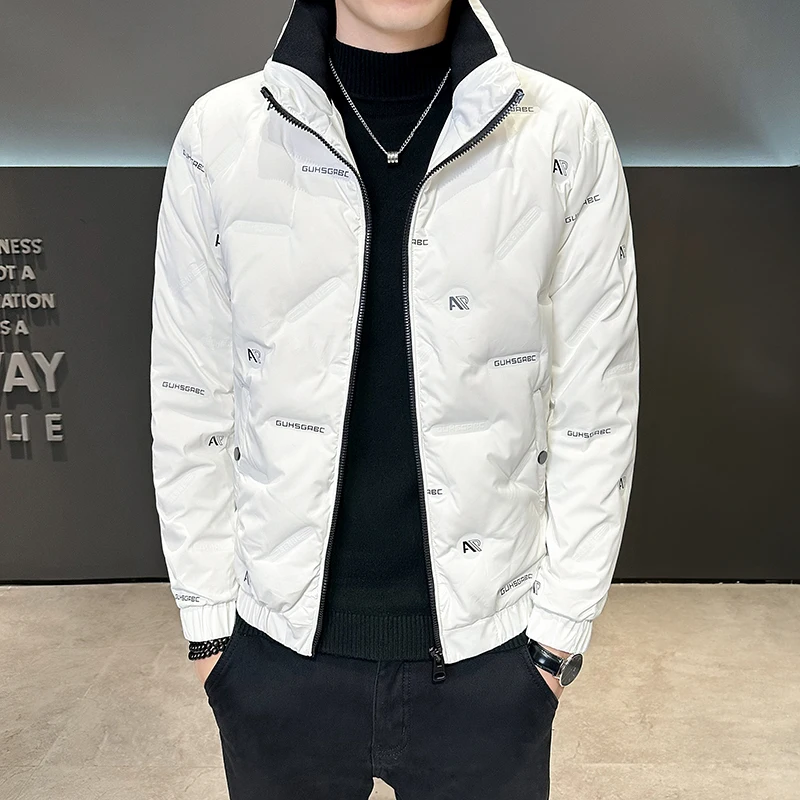 

Lightweight Thickened down Jacket Men's Winter Short Fashionable Warm Youth Outerwear Casual Style White Duck down Filling