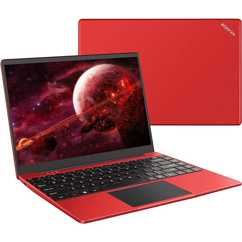 

WOZIFAN 14" Laptop Windows Intel 128GB SSD Support Expansion 1TB 6GB Lightweight 5000mAh Laptop 1080 FHD 2.4G+5G WiFi HDMI Red