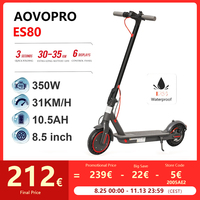 AOVOPRO ES80 Electric Scooter 350W Motor 10.5AH Battery 31KM/H Speed 8.5Inch APP Smart Folding M365 Pro Electric Kick Scooter