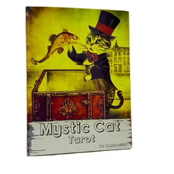 Mystic Cat Tarot Cards A 78 Card Deck Games High Quality Fortune Telling Divination Borad Games Cute Cat Playing Games