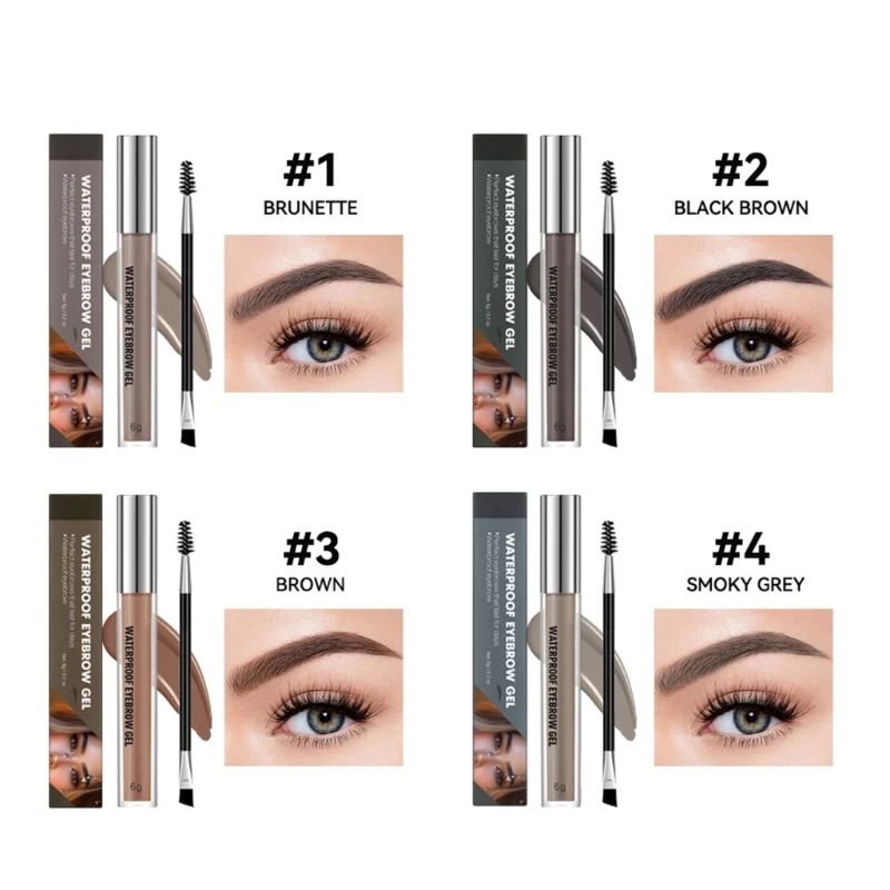 Sneldrogende Brow Gel Waterdichte Wenkbrauwgel met Dubbele Kop Wilde Wenkbrauwverf Vormgevende Crème voor Wenkbrauwmake-up