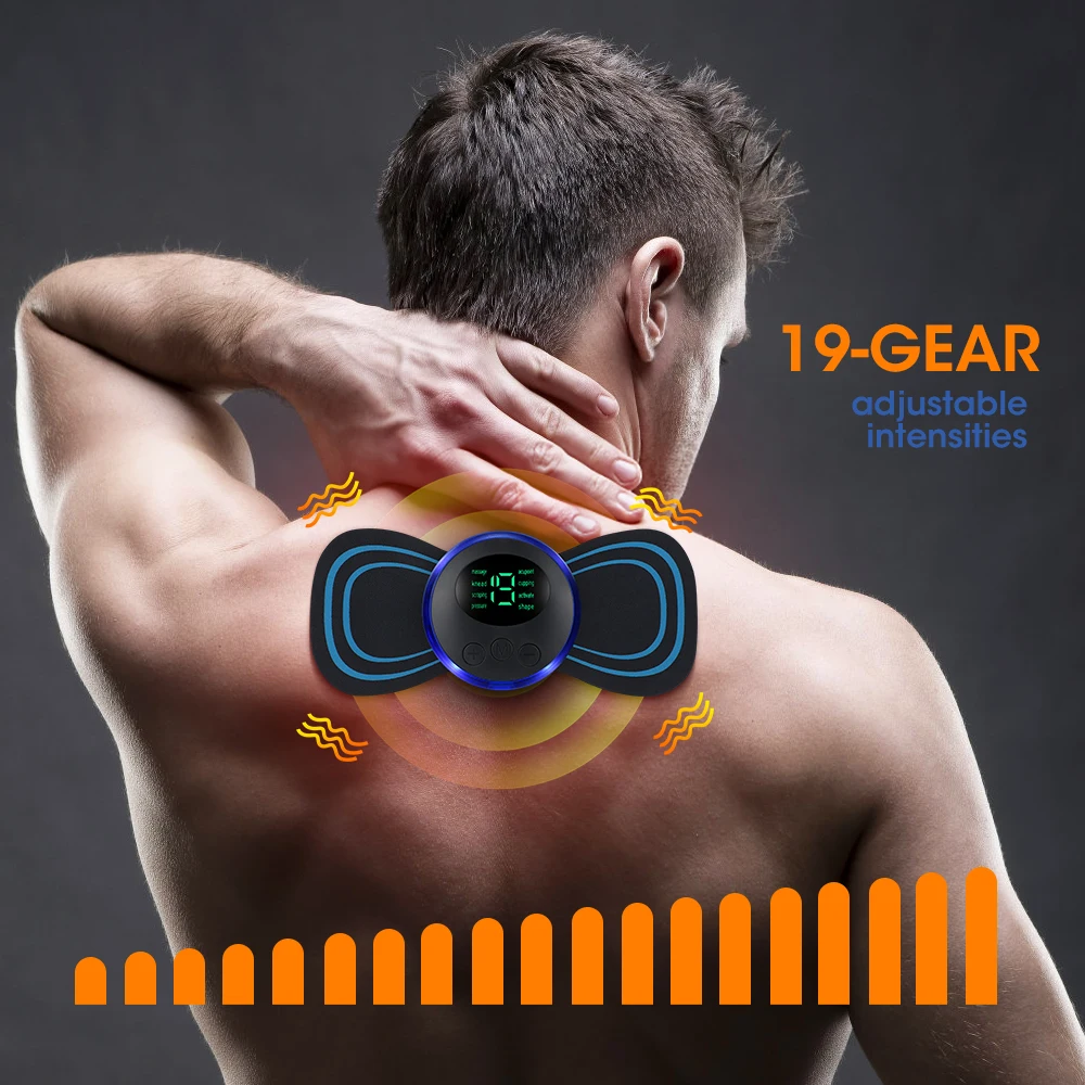 Electric EMS Neck Massager 8 Mode Cervical Massage Patch Shoulder Leg Arm Abdominal Pulse Muscle Stimulator Portable Pain Relief