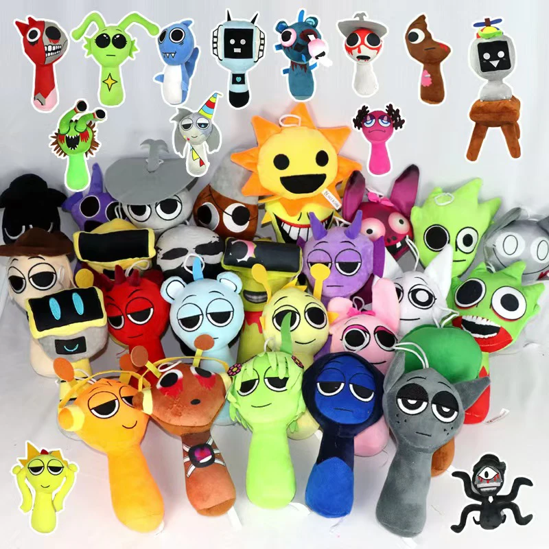 52 estilos Sprunki juguetes de peluche Sprunki Incredibox muñeco de peluche Sprunki juego almohada niños regalos de cumpleaños m