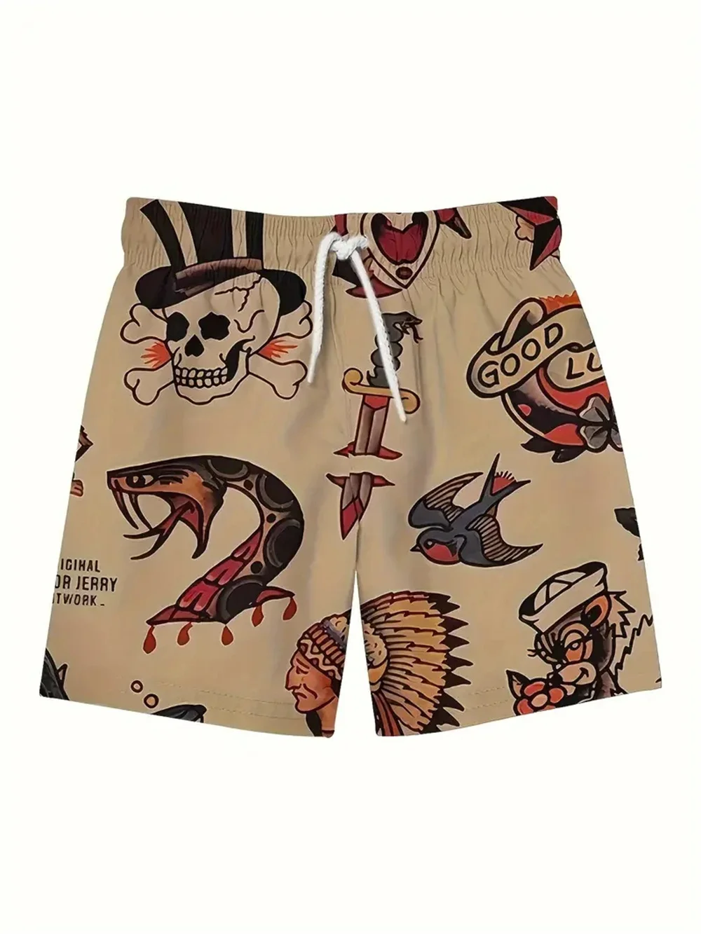 New Men\'s Shorts Red Skull Print Pattern Short Personalized Fashion Summer Street Basketball Sports Shorts Quick-drying S-2XL