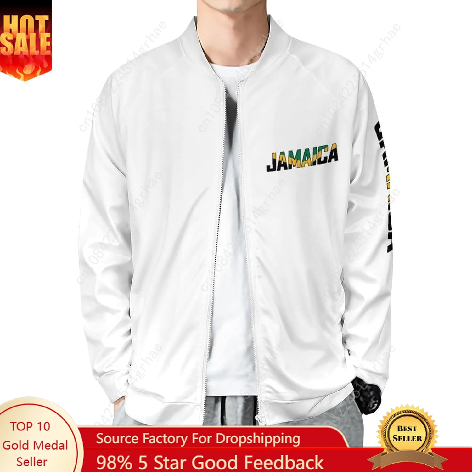 

Jamaica Flag Jamaican Jacket Men Crew Neck Zipper Shirt Warm Windbreaker Casual Sweatshirts Fashion Coat
