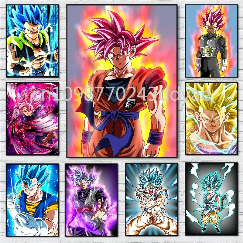 

High-quality Classic Hot-blooded Anime Dragon Ball Goku Vegeta Poster HD Canvas Painting Home Decoration Mural Birthday Gift