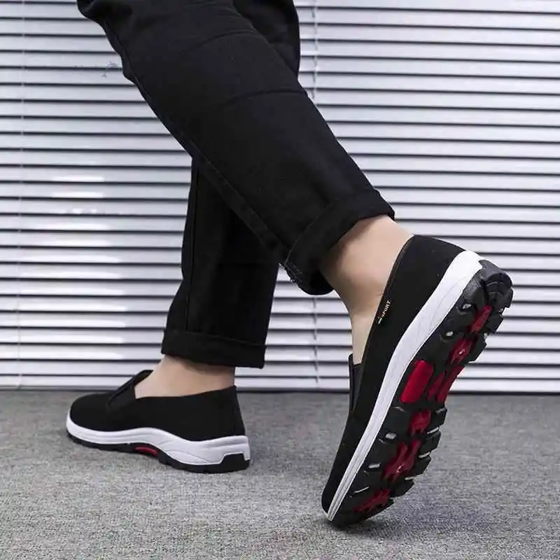 Old Beijing Canvas Shoes Men's Breathable Mountain Climbing Thick Bottom Slip-On Work Fitness Labor Protection Single Shoes