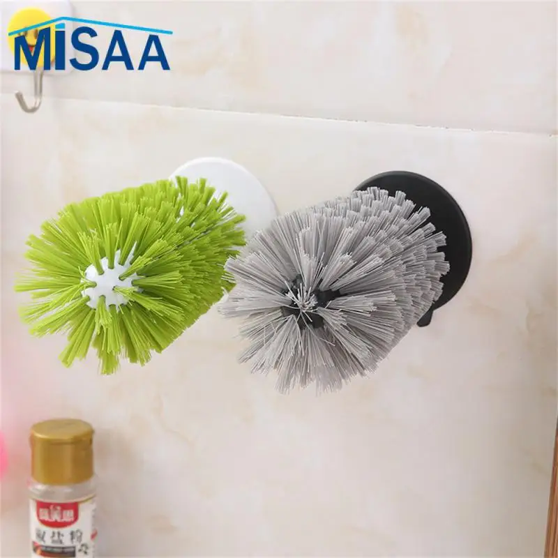 Thermos Washing Brushes Multifunctional Suction Cup Green Vertical Kitchen Cleaning Tools Scrubber Glass Cleaner Bottles Brush