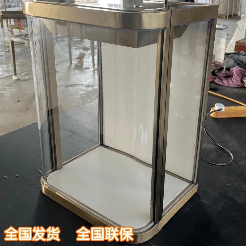 New stainless steel wall cabinet hanging jewelry display cabinet figure watch display cabinet niche customization
