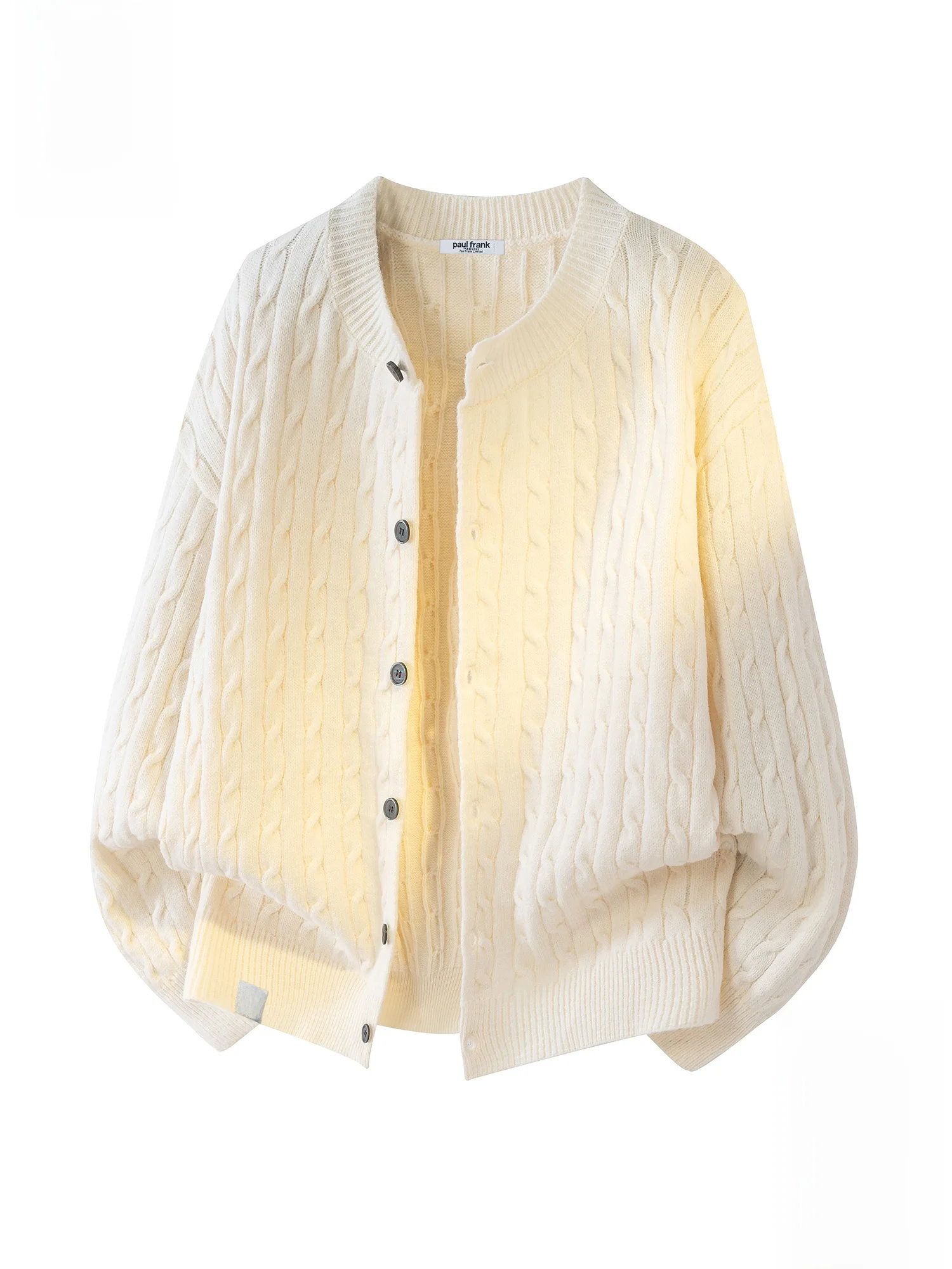 

PaulFrank Men's Warm Knitted Cardigan Casual Loose Sle Winter Faion Ci Youth Pure Color Open-irt Sweater with Twist