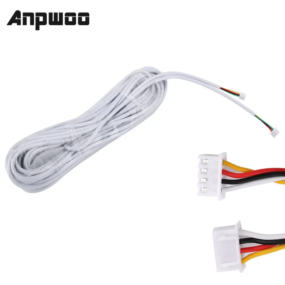 ANPWOO 15M 2.54*4P 4 wire cable for video intercom Color Video Door Phone doorbell wired Intercom