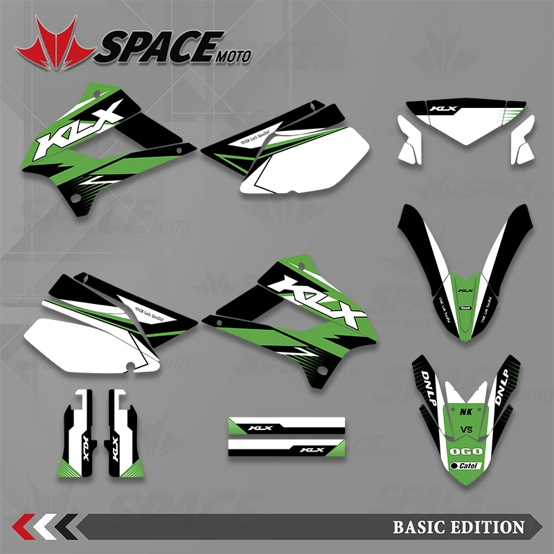 

SPACE MOTO Graphics Decals Stickers Background For Kawasaki KLX250 KLX 250 2008 2009 2010 2011 2012 2013-2018 2019 2021