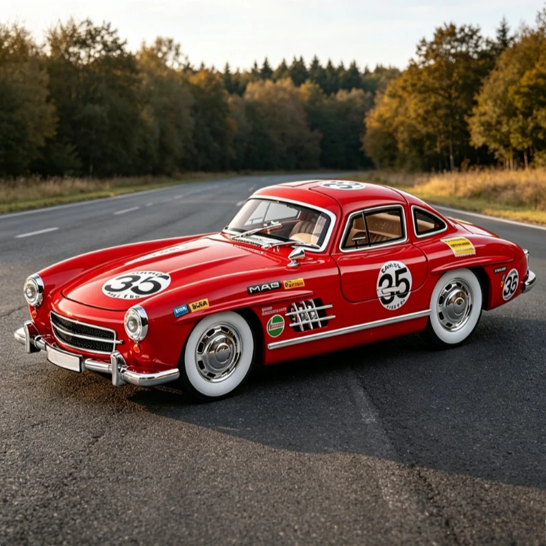 

1:24 300SL Latte Edition Alloy Retro Sports Car Model Ornament Toy Gift Diecast Alloy Car Model Collectible