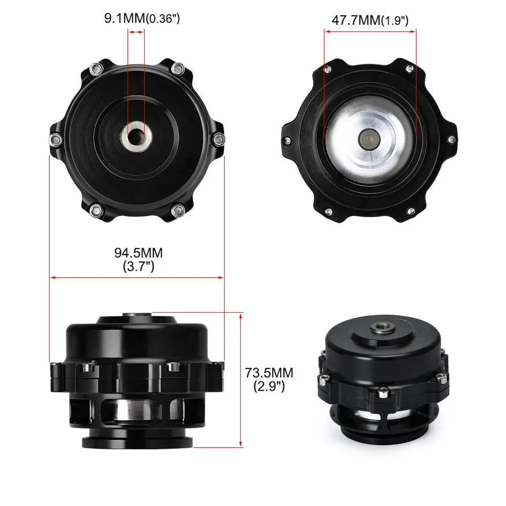 Universal 35PSI 50mm Aluminum Turbo Blow Off Valve With Spring V-Band Flange For Turbocharge Pipe