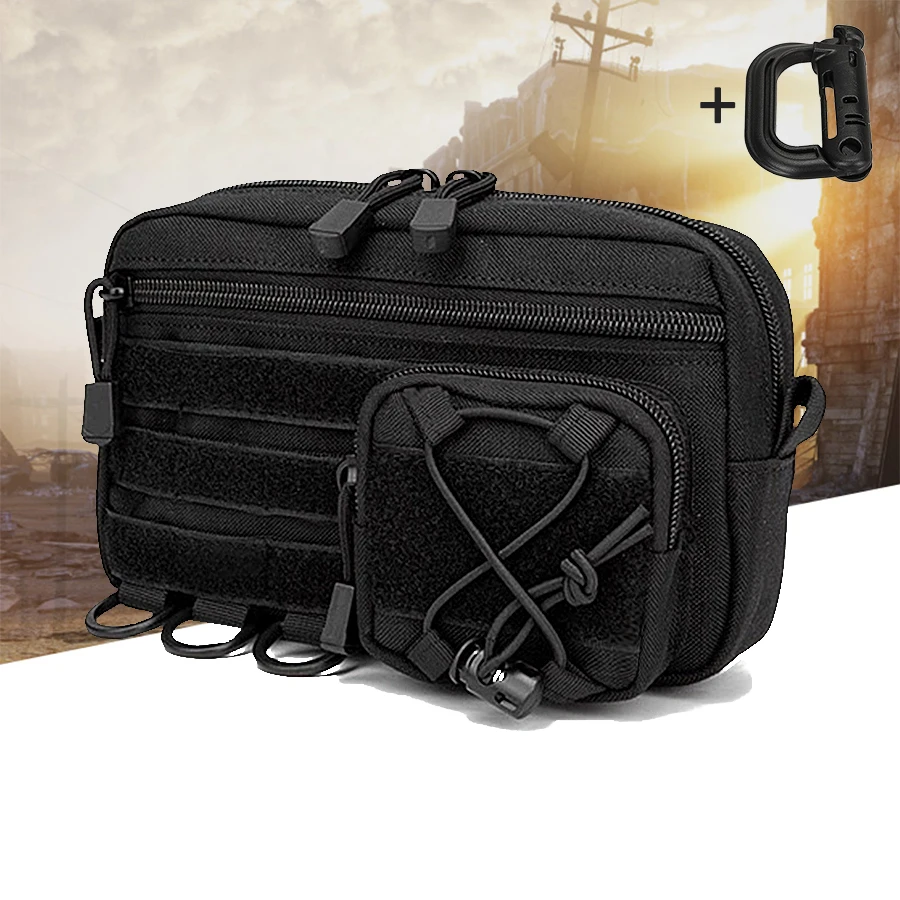 

Сумка EDC с системой MOLLE, прочная нейлоновая многофункциональная сумка, подходящая для крепления снаряжения для кемпинга и походов на открытом воздухе.