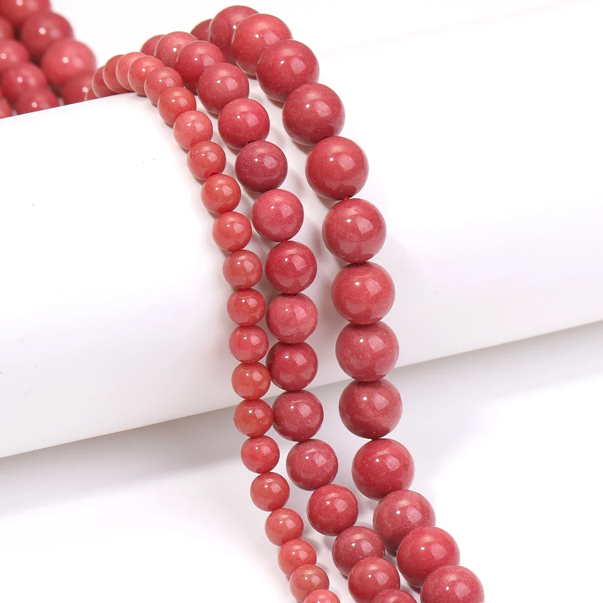Round Ruby Beads Used for Making Necklaces Earrings Diy Jewelry Bracelets Available In 6/8/10mm Wholesale Drop Shipping