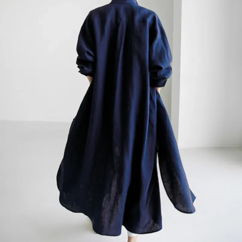 TFETTERS ฤดูใบไม้ผลิและฤดูร้อน 2025 ใหม่หลวมพลัสขนาดเสื้อผู้หญิงเข่าความยาวเสื้อสเวตเตอร์ถักผ้าฝ้ายและผ้าลินินครีมกันแดดเสื้อ