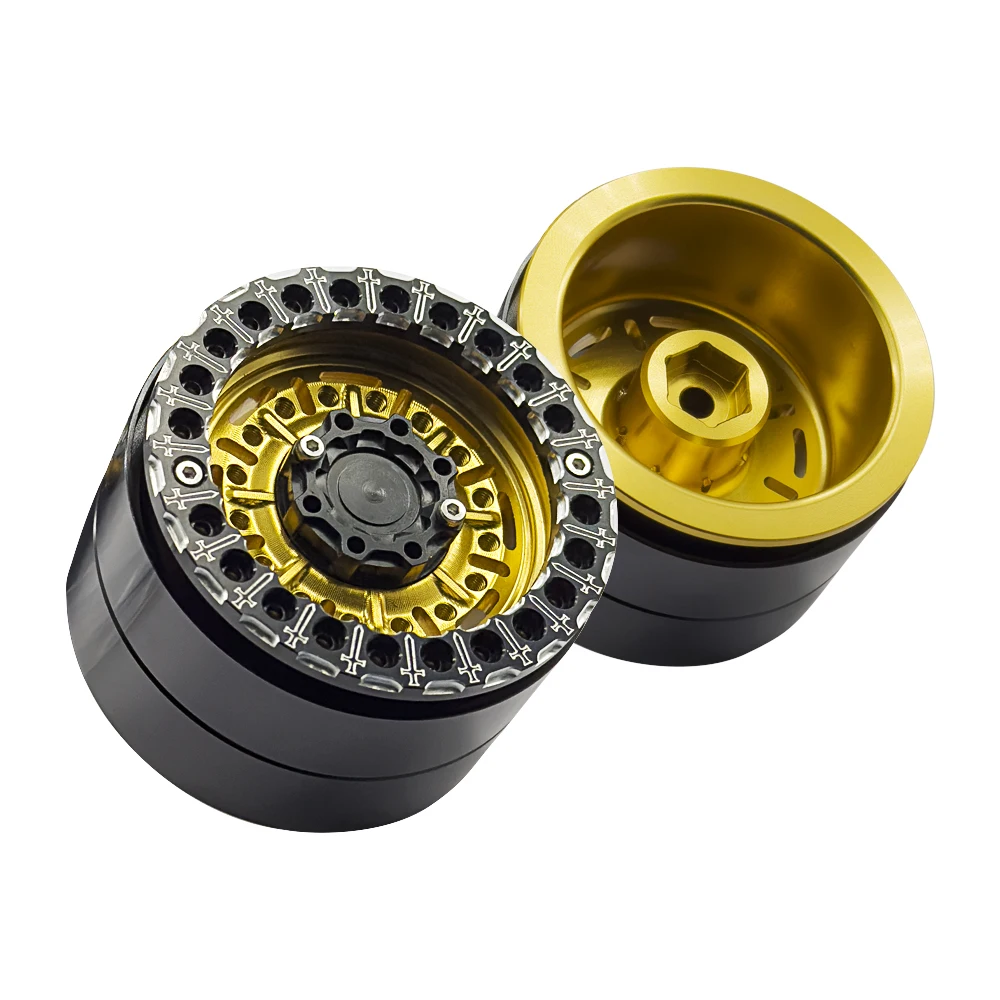 

2pcs RC Aluminium 2.2 beadlock Wheels Rims Weight About 160g/pc Fit for RC Mud Truck Rock Crawler Trx4 Scx10 Capra Gen8 Upgrades