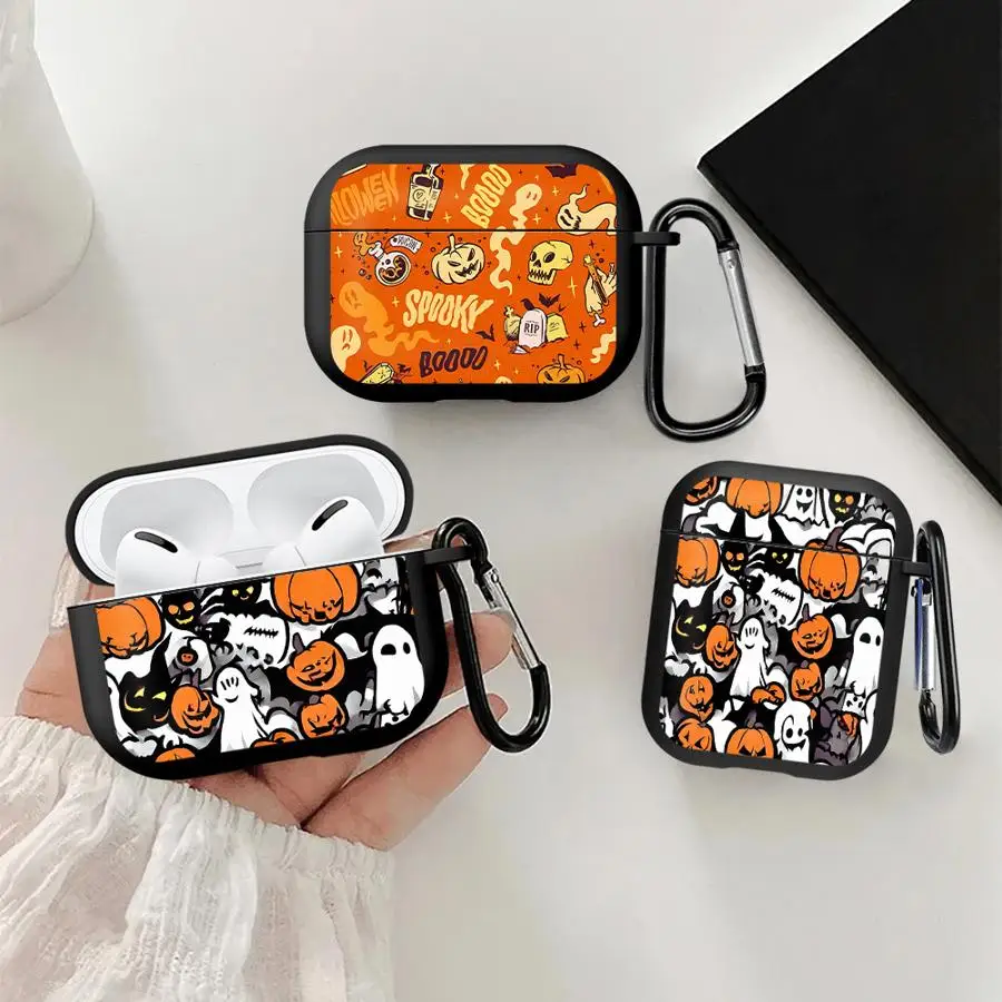 Earphone Cases Cover With Hook Case For Airpods 5 Pro 2 Pro3 3 Pro2 1 4 Monster Halloween Ghosts