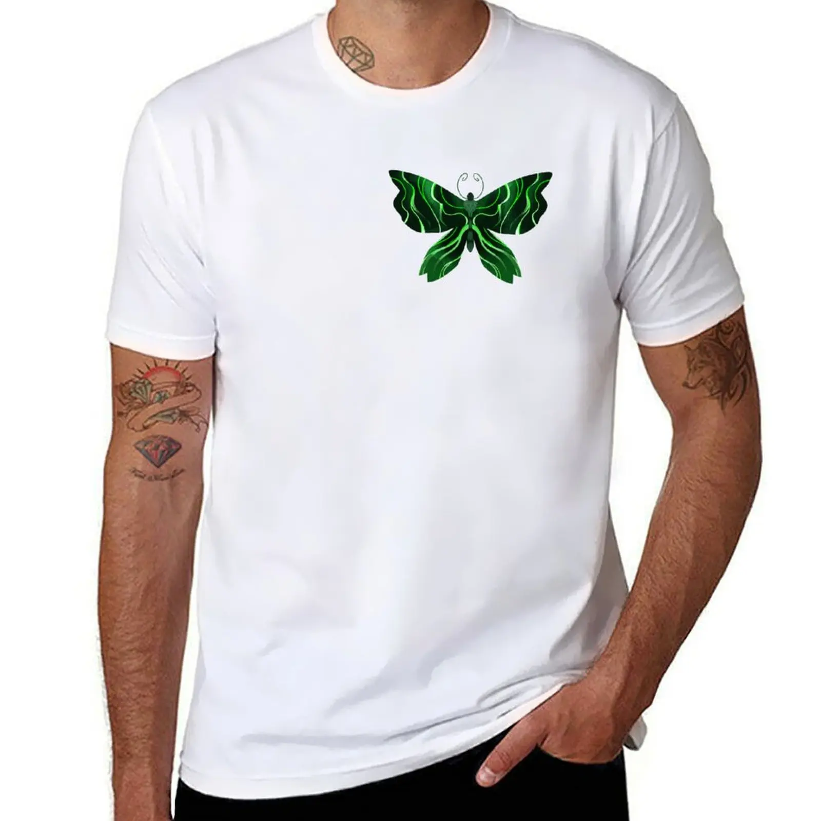 

Witchy Green Butterfly T-Shirt man graphic t shirt man t shirt heavy cotton T-Shirt