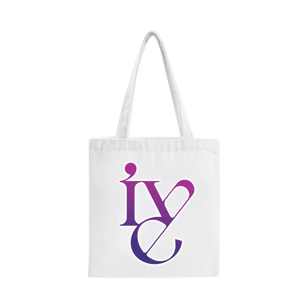 Kpop IVE Canvas Bag Handbag The 1st World Album Printed Sign Totes Shoulder Zipper Bag WonYoung YuJin LIZ LEESEO Gift