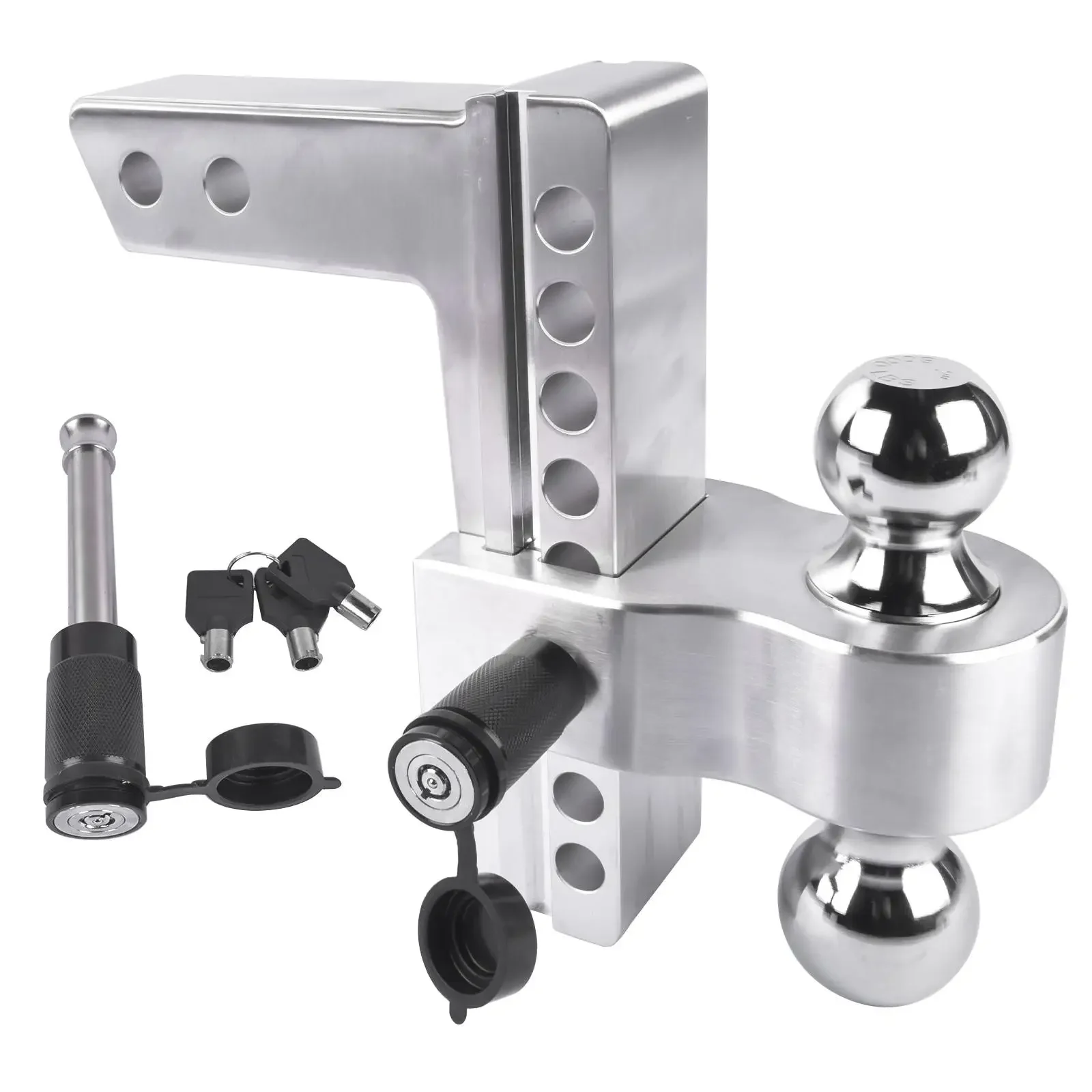 AP03 Adjustable Trailer Hitch Fits 2-Inch Receiver Only 8-Inch Drop/Rise Aluminum Drop Hitch 12,500 LBS