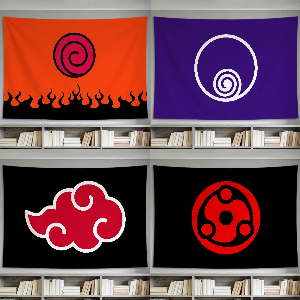 Anime Cool Logo N-Naruto Flag For Room Dorm Party Hogar Bedside Living Room Wall Hanging Garden Decor Banner Gift