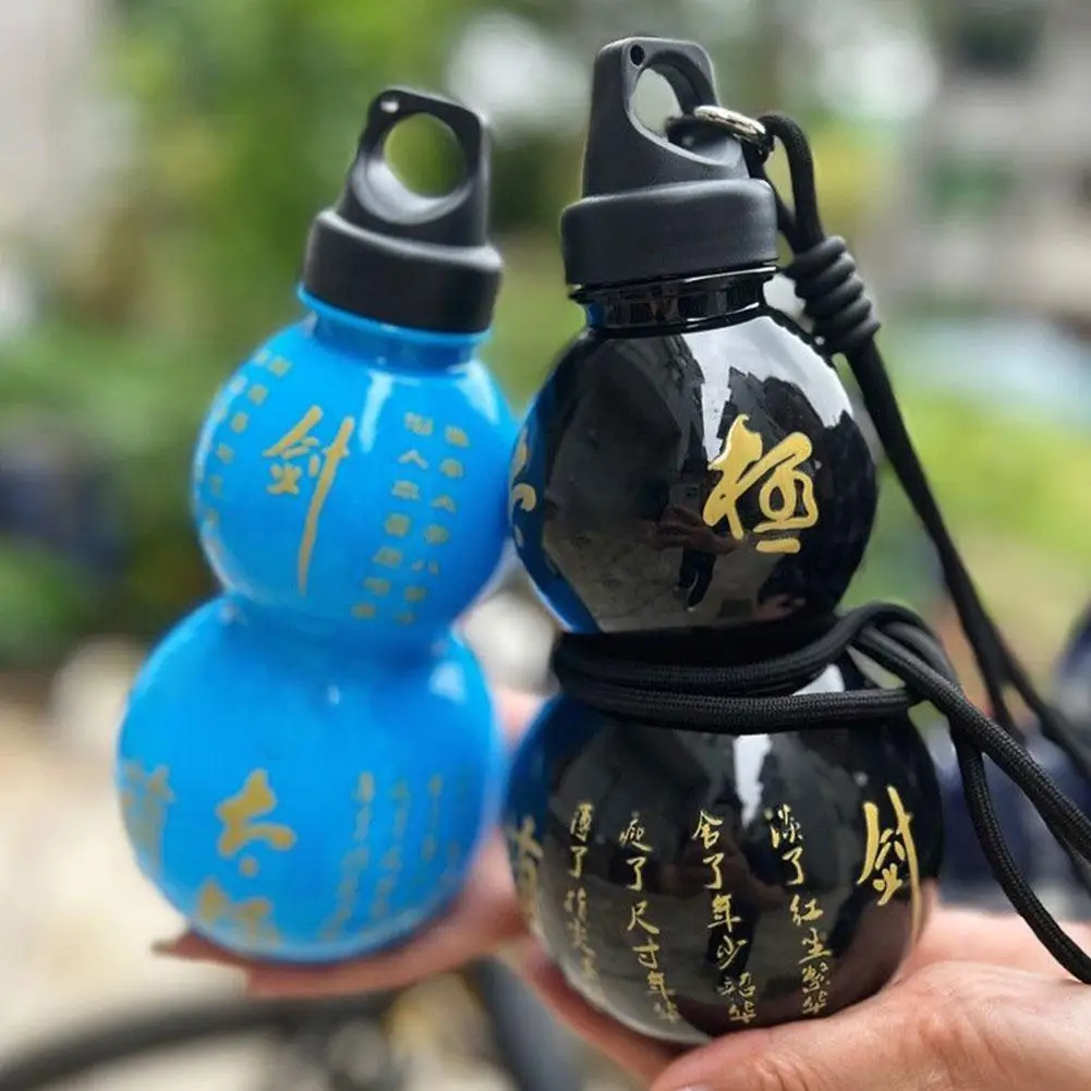 750ML Portable Gourd Water Cup Reusable Vintage Chinese Style Ancient Chinese Heroes Gourd Water Bottle With DIY Sticker