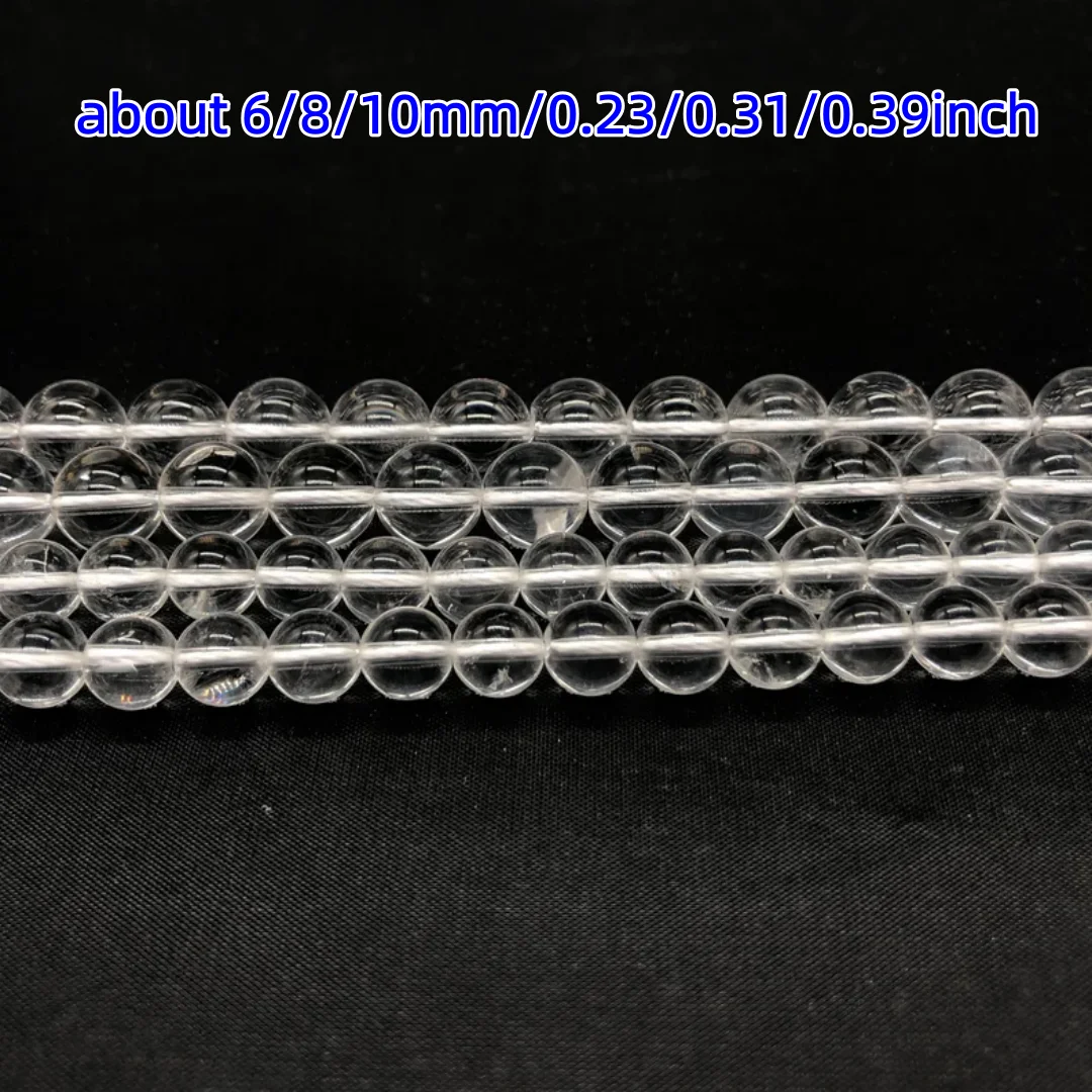 6/8/10mm 5A Rare Clear Quartz Beads String, Natural Round Precious Stone Smooth Clear Quartz Beads, For Making DIY Jewelry