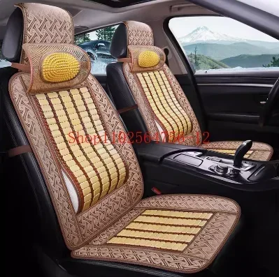 1pc Car Cushion Summer Cool Pad Single-Piece Car Van Ventilated Truck Seat Cover Cushion Mat Bamboo Ma