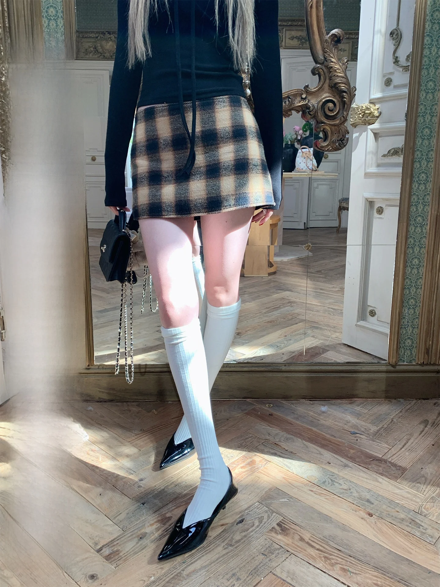 

Ретро юбка А-силуэта с высокой талией, женская, новая, осенне-зимняя, удлиненная, стройнящая, для повседневной носки