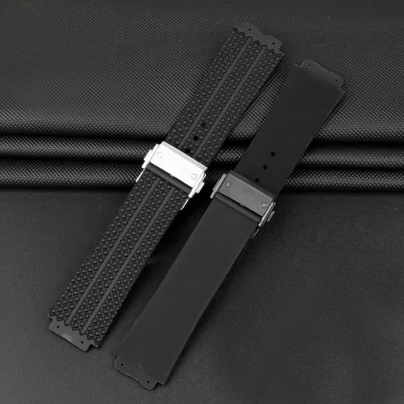 26mm*19mm For hublot Big Bang Series Soft Watch Strap For HUBLOT Wrist Bracelet Black Silicone waterproof Watchbands