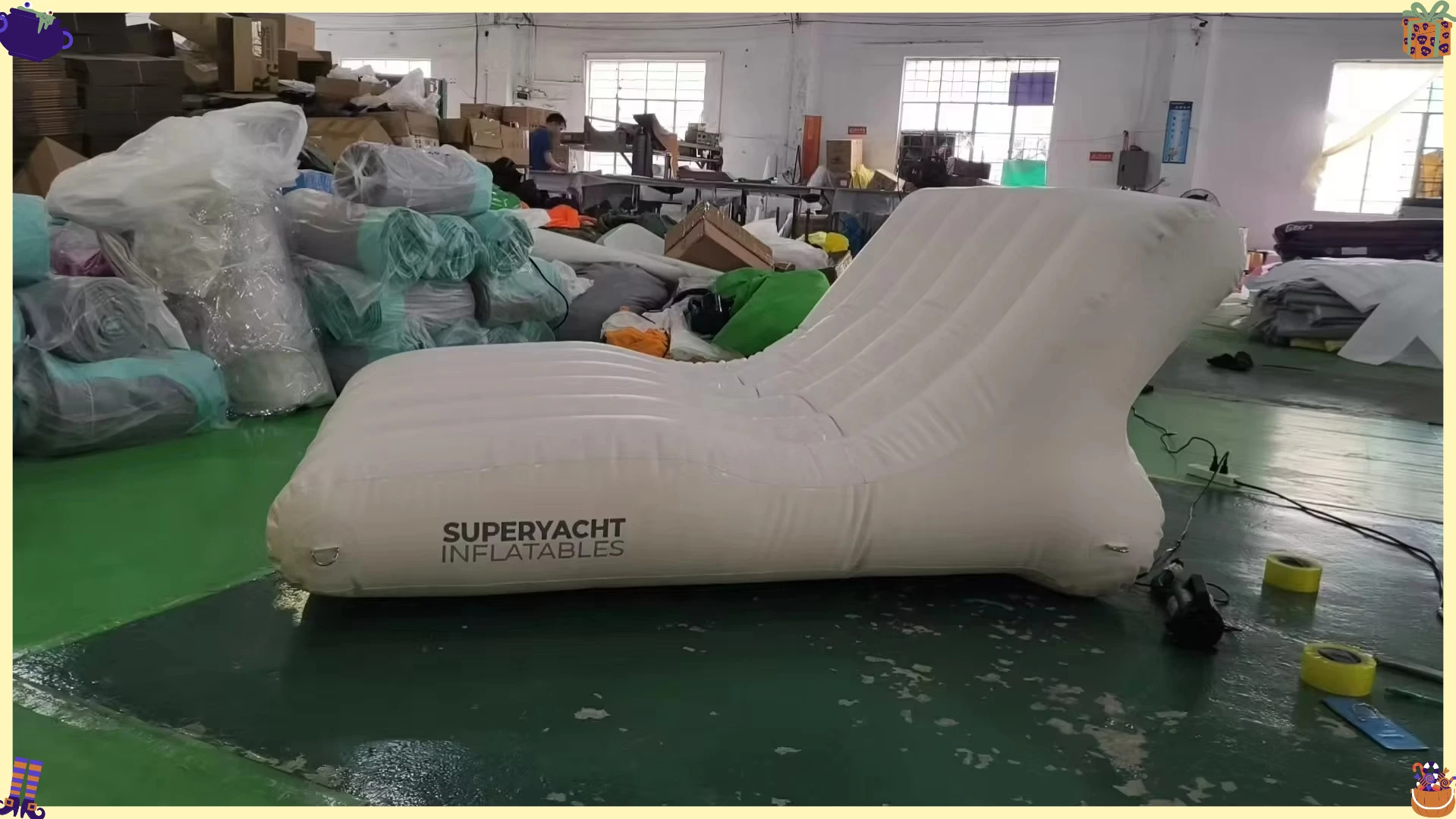 PVC Airtight Inflatable Floating Sofa Bed Large Water Lounge Platform For Outdoor Sunbathing view 4