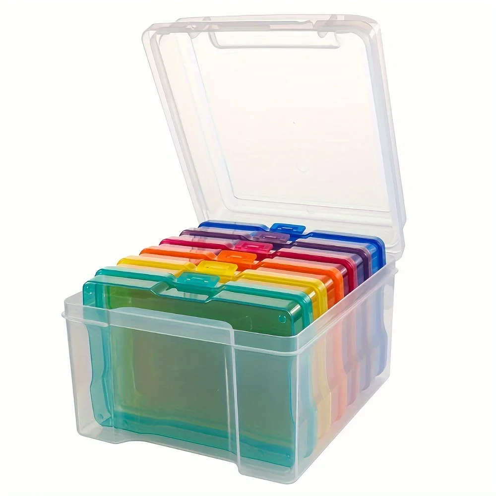 

Thick PP Box, 6 Small Cases, 4x6 Photo Storage, Puzzle Organizer, Desktop Accessories, Teaching Aids, Postcards