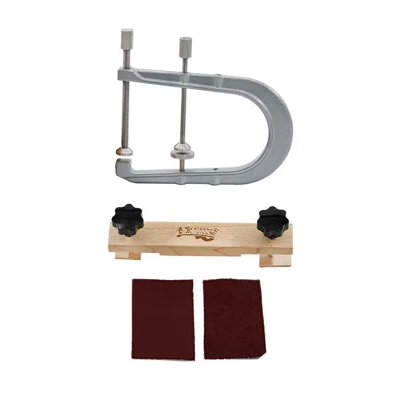 1Pcs Classical Guitar Bridge Tool Hand-made Hard Maple Wood Iron Deep Throat Clamp For Guitar  Bridge F Shape Wood Fixture