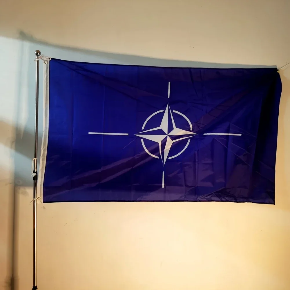 

NATO North Atlantic Treaty Flag 90x150cm - Durable Polyester Ideal for Outdoor Decor International Events & Educational Displays