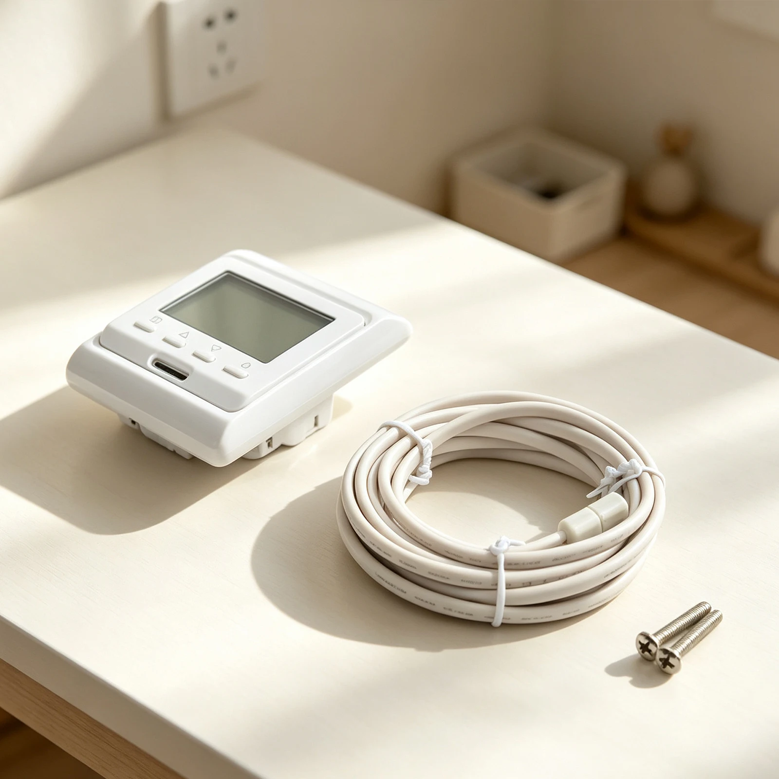 LCD Programmable Thermostat For Underfloor Heating Water System Digital Temperature Controller White 86x86mm Home Improvement