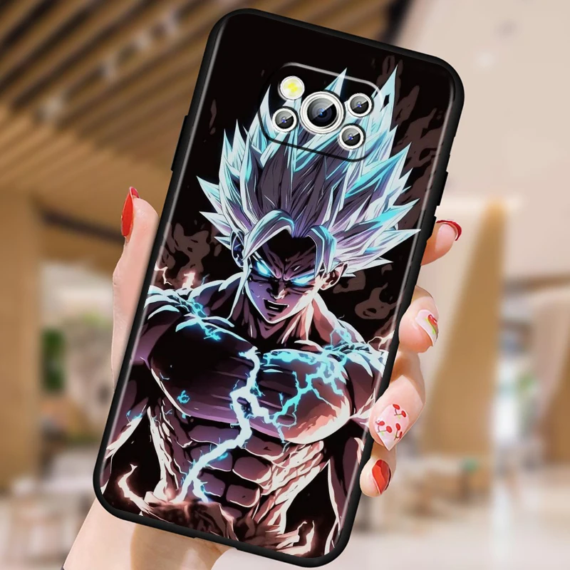 Cute D-Dragon Ball Goku Cool per Xiaomi Mi Poco F5 F4 F3 F2 X5 X4 X3 M6 M5 M5S M4 M3 C40 Pro GT NFC 5G custodia per telefono in TPU nero