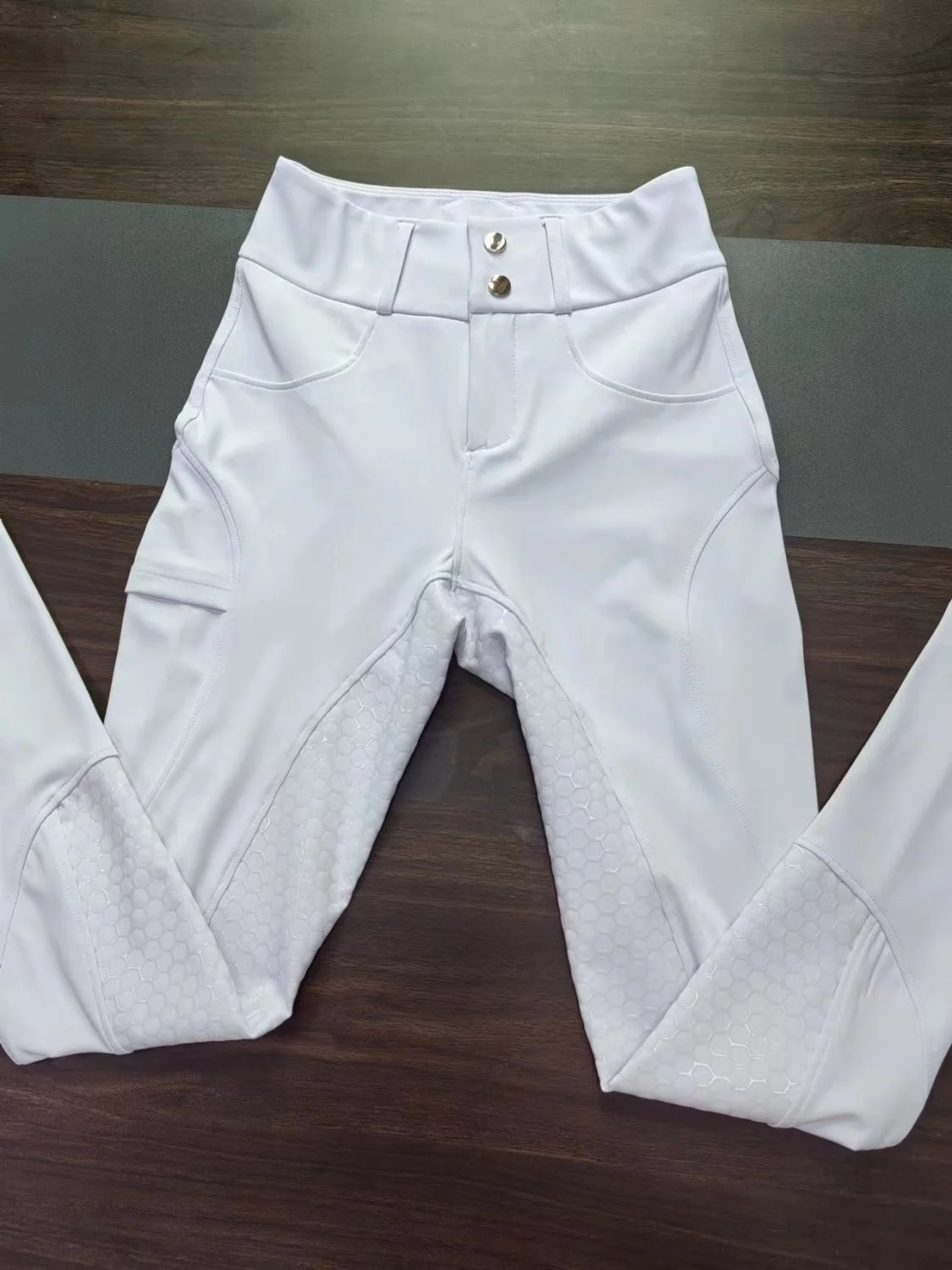 Professionelle Reithose mit Silikon-Anti-Rutsch-Beschichtung, schnelltrocknend, eng anliegend, für Radsport und Reitprüfungen – Detail 2