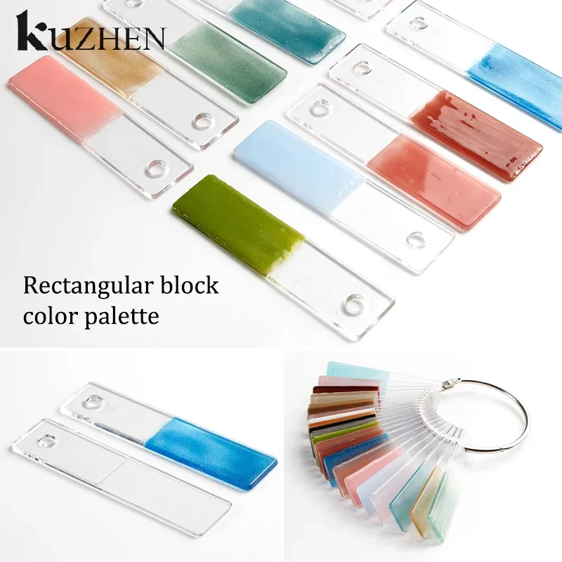 

Rectangle Fake Nail Art Display Swatch UV Gel Nail Tips Color Card Nail Plate Template Plate Gel Polish Practice Making Manicure
