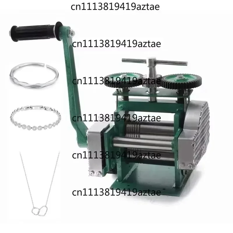 Manual Jewelry Rolling Mill Machine 120mm Roller Width Flat Wire Square Half Round Hand Crank Press Machine
