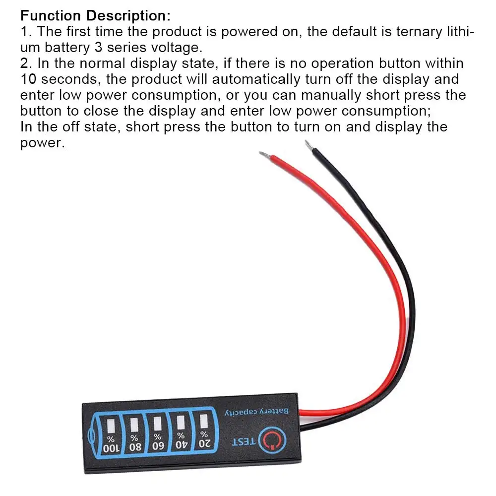 Battery Level Indicator 3-Series Ternary Lithium Battery Lithium Iron Phosphate Lead-Acid Battery Capacity Display Tester Meter image 5